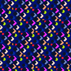 Vector abstract seamless pattern with chaotic square shapes