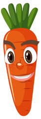 Carrot cartoon character with facial expression