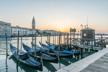 Italy, Venice. Gondola Sunrise