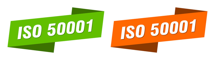 iso 50001 banner. iso 50001 ribbon label sign set