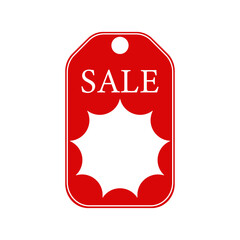Red badge, sale. Illustration.