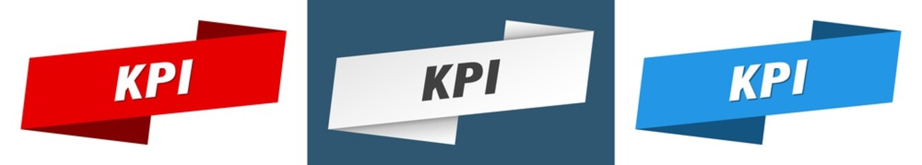 kpi banner. kpi ribbon label sign set