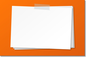 Empty paper note template stick with tape