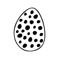 Easter egg doodle illustration isolated on white background.
