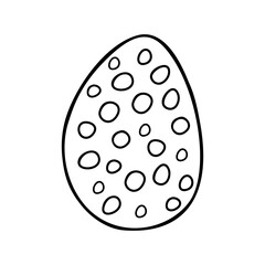 Easter egg doodle illustration isolated on white background.