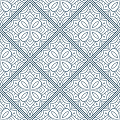 Seamless pattern of decorative tiles in retro style