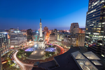 Naklejka na ściany i meble Indianapolis, Indiana, USA skyline over Monument Circle