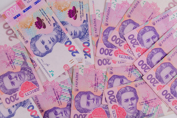Ukrainian hryvnia bills of 200 a lot