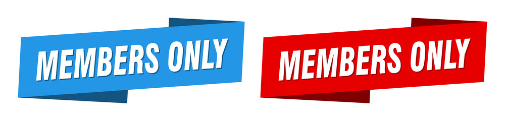 members only banner. members only ribbon label sign set
