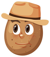 Potato cartoon character with facial expression