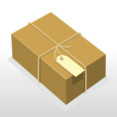 cardboard box, package, vector illustration 