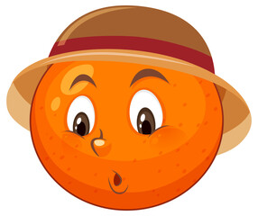 Orange cartoon character with facial expression