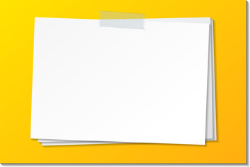 Empty paper note template stick with tape