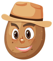 Potato cartoon character with facial expression