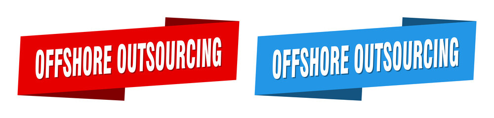 offshore outsourcing banner. offshore outsourcing ribbon label sign set
