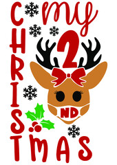 Obraz premium Christmas Decoration, Santa, Winter, Holiday, Home Decoration, Deer, Snow, Snowman