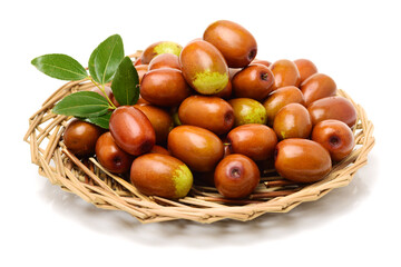 jujube or chinese date on white background