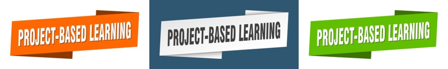 project-based learning banner. project-based learning ribbon label sign set
