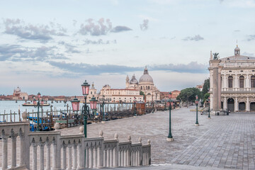 Italy, Venice. Waterfront at dawn