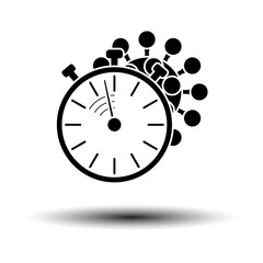 Coronavirus Molecule Under Stopwatch Icon