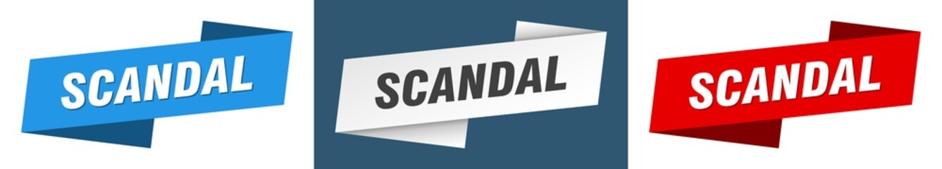 scandal banner. scandal ribbon label sign set
