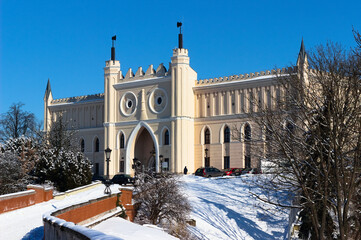 The Royal Castle in Lublin in winter. - obrazy, fototapety, plakaty