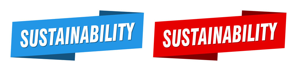 sustainability banner. sustainability ribbon label sign set