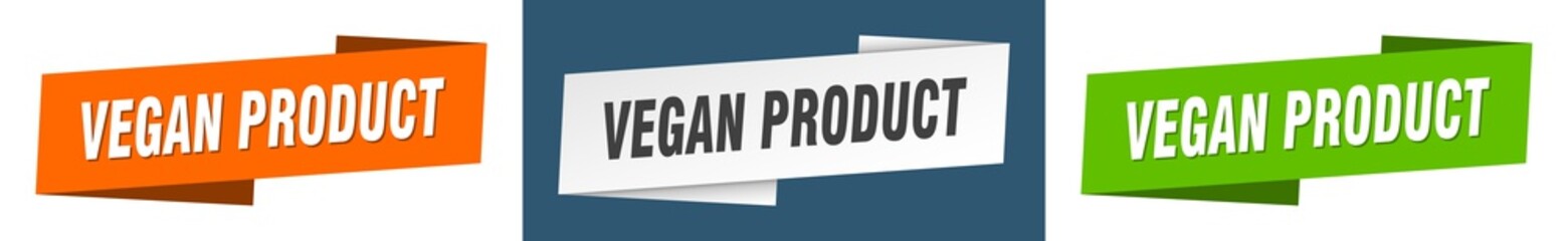 vegan product banner. vegan product ribbon label sign set