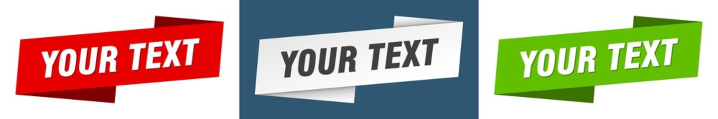 your text banner. your text ribbon label sign set
