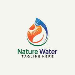 Nature Water logo vector icon illustration design  template.Ecology logo.Water Drop Leaf Logo.Water Drop Design Template vector illustration