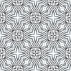 Arabesque hand drawn design. Black and white