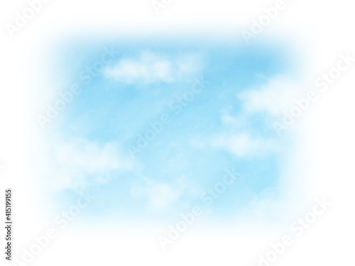 青空の水彩背景 四角 昼 イラスト素材 Abstract Wall Mural Abstra ニノミ