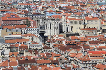 Roofs of the city of Lisbon Portugal
