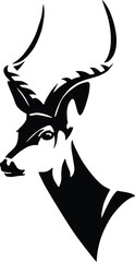 Deer Head black and white Vector