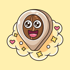 Find Coffee Vector Icon Illustration. Food Icon Concept with Cute Expression