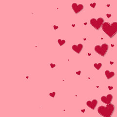 Red heart love confettis. Valentine's day gradient