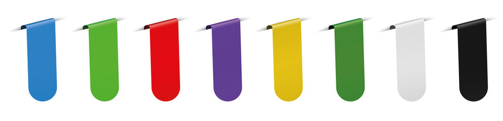set of arrow bookmark banner for any text on transparent background	
