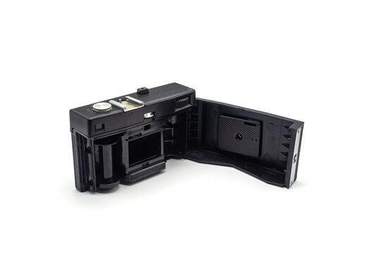 Isolated photos of the vintage Soviet camera SMENA 8M