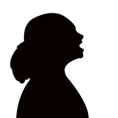 a girl head silhouette vector
