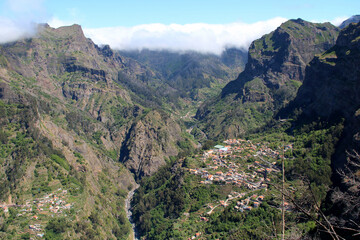 Fototapeta na wymiar Village Curral das Freiras valley Madeira Portugal
