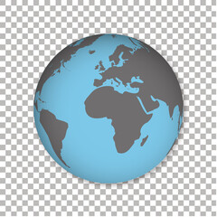 World map - vector illustration of earth map on white background	
