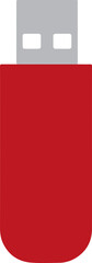 red usb stick flash media icon