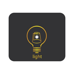 logo lamp outline illustration color black background design vector