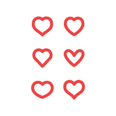 Hearts vector icon collection. Valentine's day romance symbols.