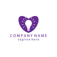 lamp logo illustration love design vector template