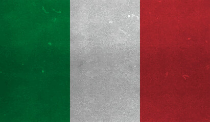 Italy, italian flag on concrete textured background