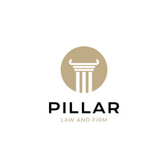 Circle Pillar logo vector icon illustration with simple style