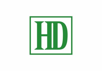 Green HD initial letter in square