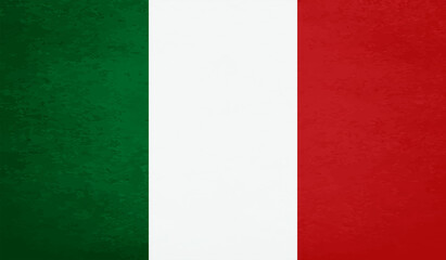 Italy, italian flag on concrete textured background