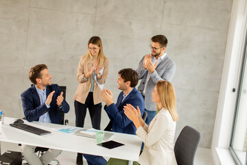 Group of business people have a meeting and working in office